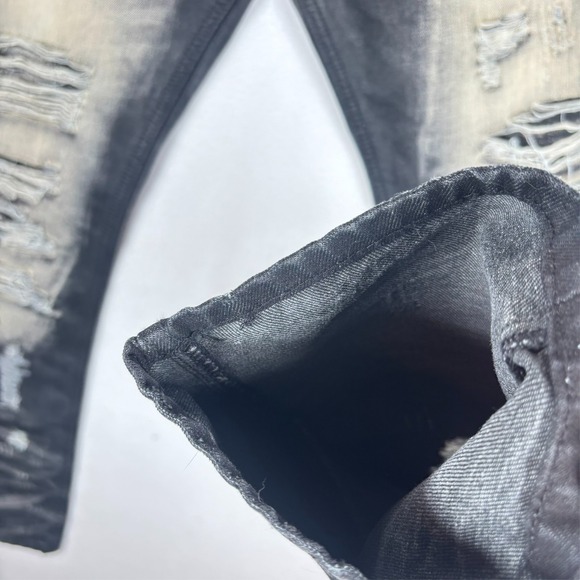 Switch Jeans Mens Thrashed Black Distressed Grunge Hip Hop Skinny Sz 34x30 - Picture 4 of 14